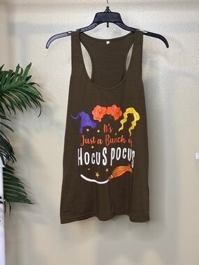 Hocus Pocus Witch Graphic Racerback Tank Top Halloween Women’s M
